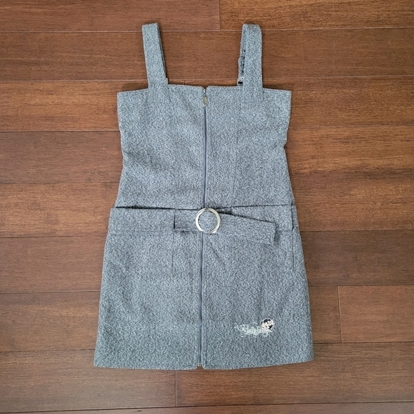 Betty Boop Gray Wool Blend Sleeveless Zip Front Jumper Dress Women's Size M - Picture 1 of 10